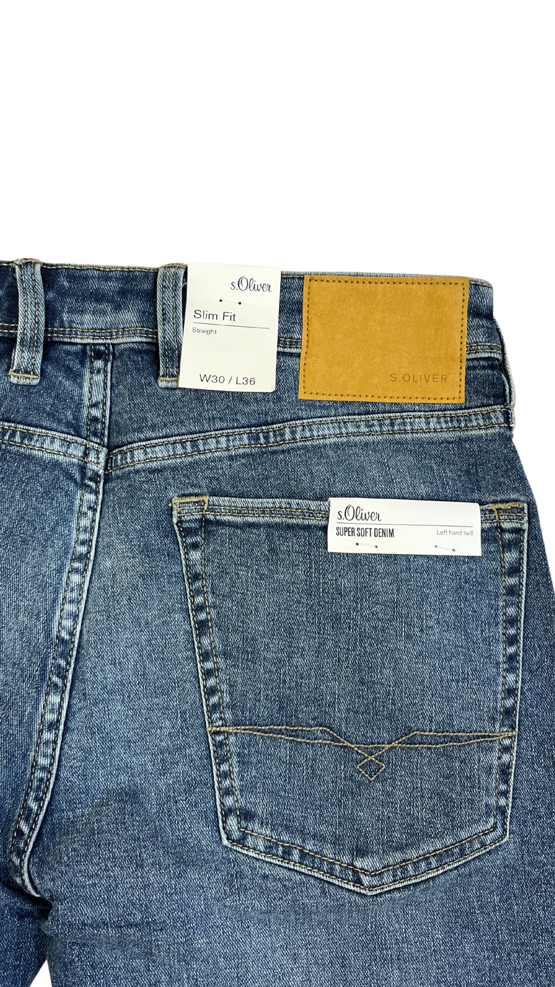 men's jeans S.oliver Dark blue Slim fit Straight jeans 76.2 waist 91.44 length cm جينز للرجال S.oliver أزرق داكن جينز مستقيم بقصة ضيقة