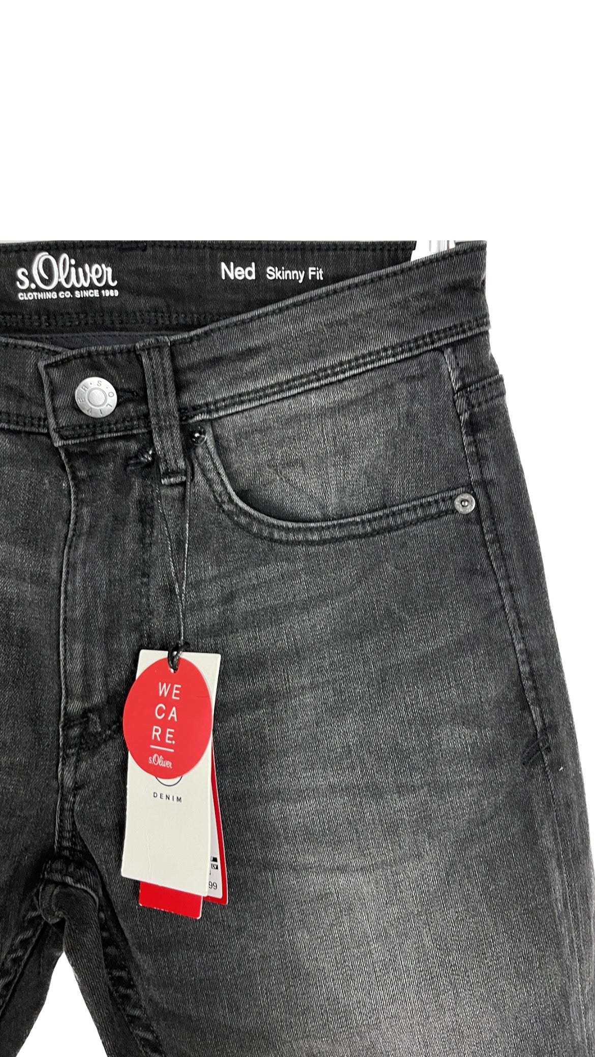 S.Oliver gray jeans 76.2 cm waist 86.36 cm length أوليفر الجينز الرمادي