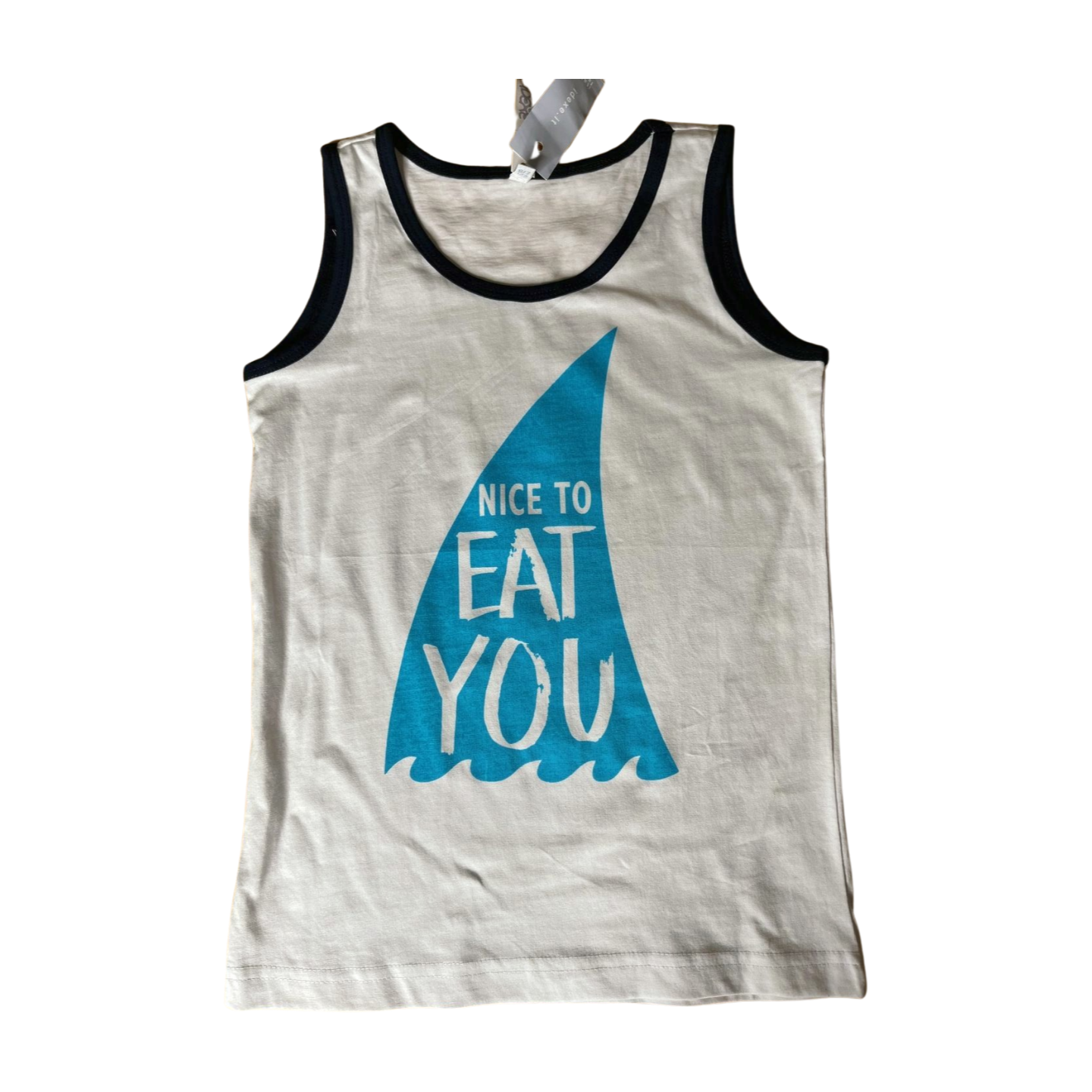 Sleeveless cotton T-shirt for boys 6-7 years old تيشيرت قطن بدون أكمام للأولاد من عمر 6 إلى 7 سنوات