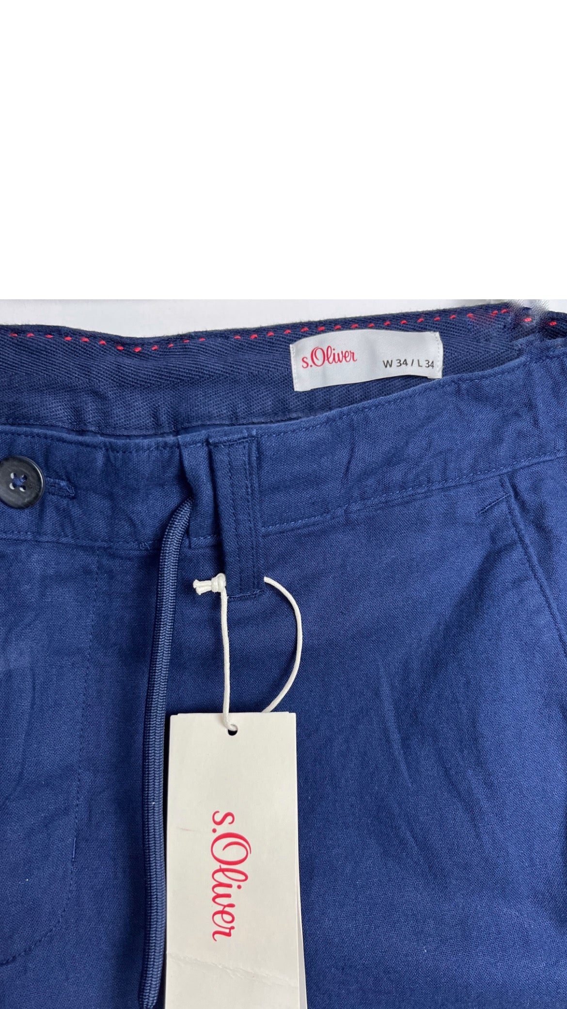 Dark blue linen pants السراويل الكتان الأزرق الداكن