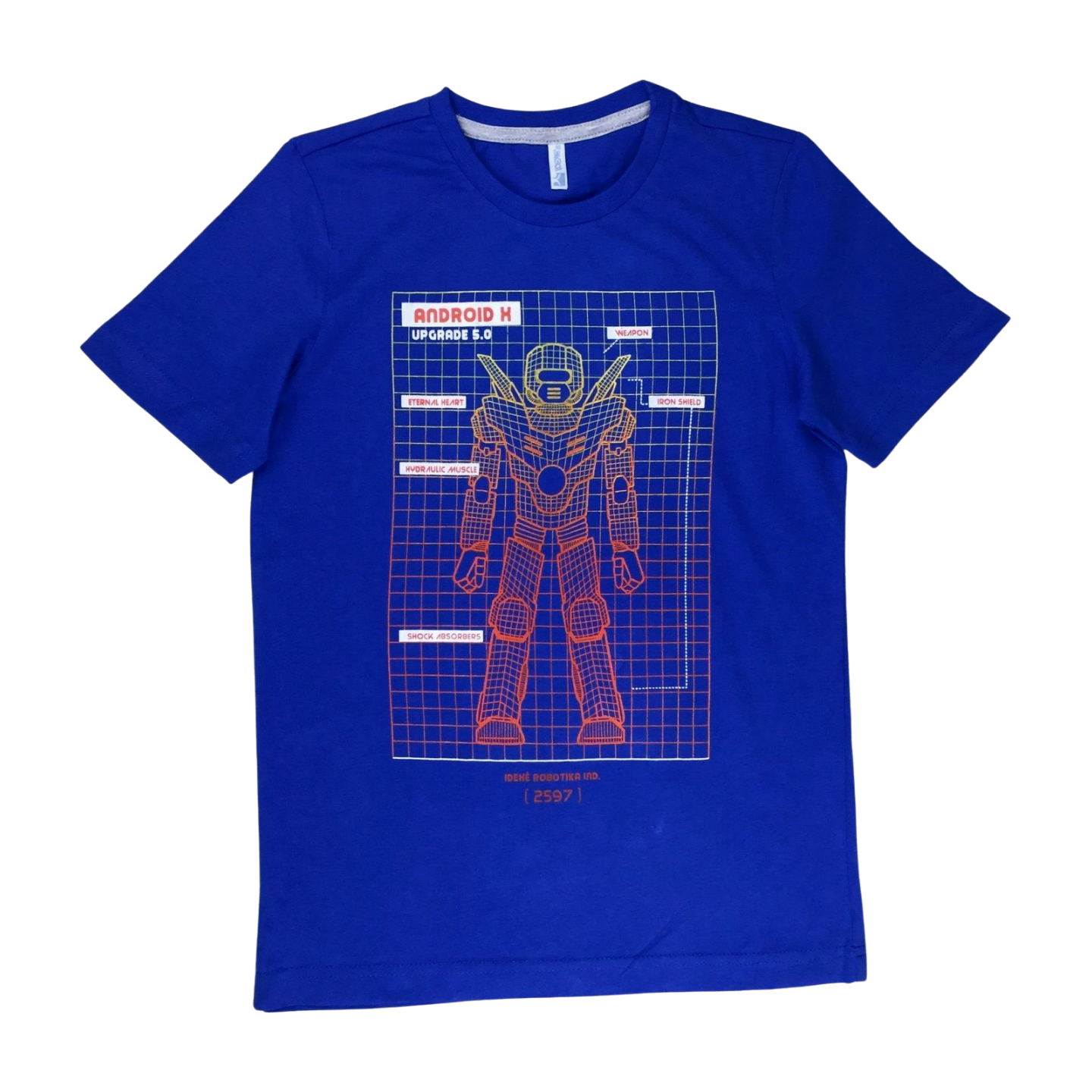 Nice Blue Cotton Shirt for active boys قميص قطني أزرق لطيف للأولاد النشطين