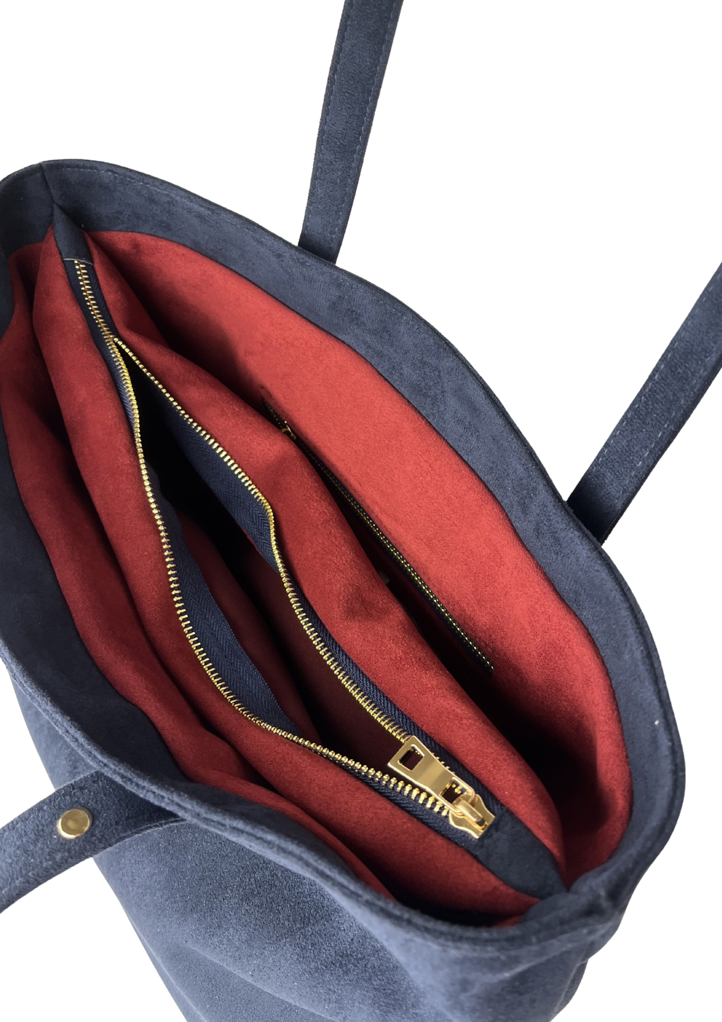 Navy Suede studs bag