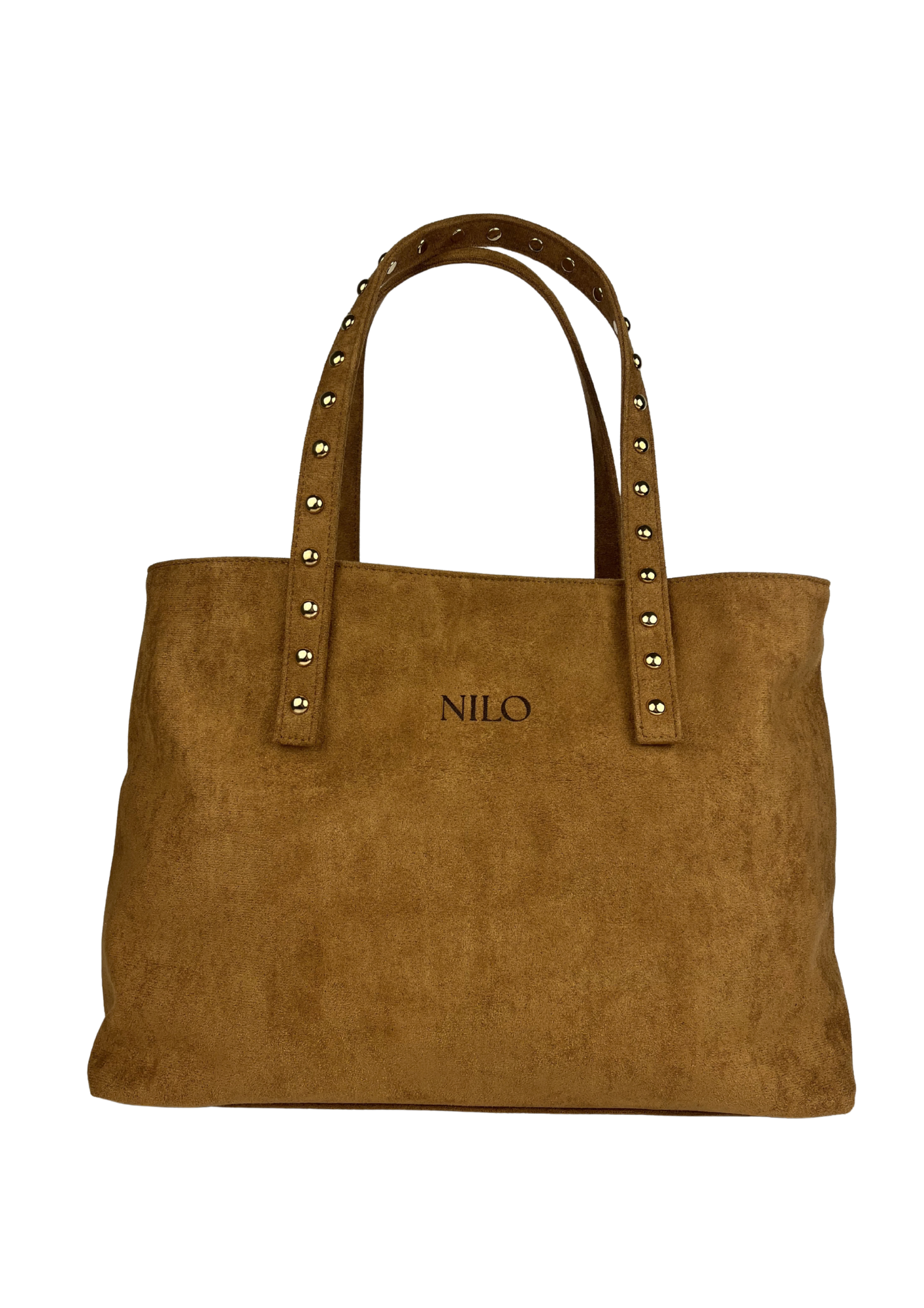 Camel Suede studs bag