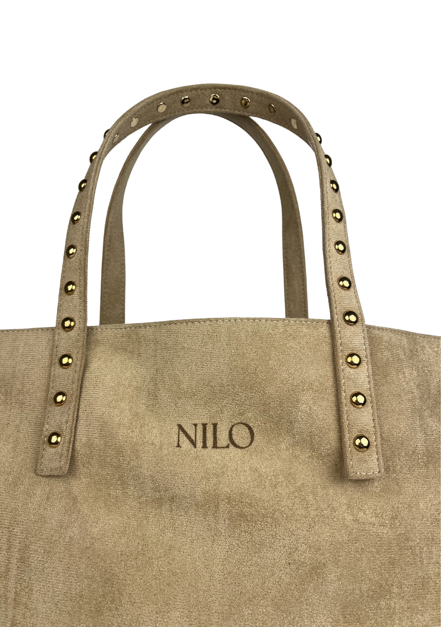 Biege Suede studs bag