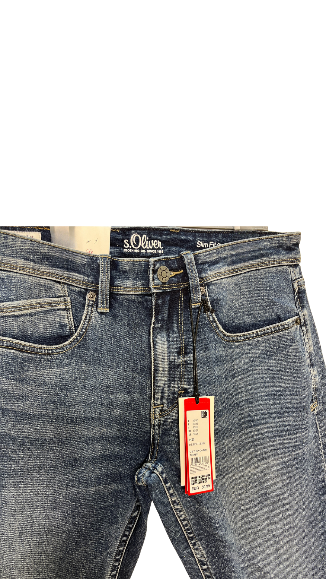 men's jeans S.oliver Dark blue Slim fit Straight jeans 76.2 waist 91.44 length cm جينز للرجال S.oliver أزرق داكن جينز مستقيم بقصة ضيقة