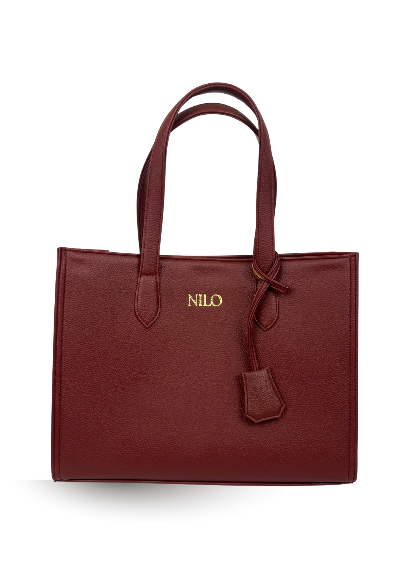 NILO Large Burgundy Leather Shoulder Bag