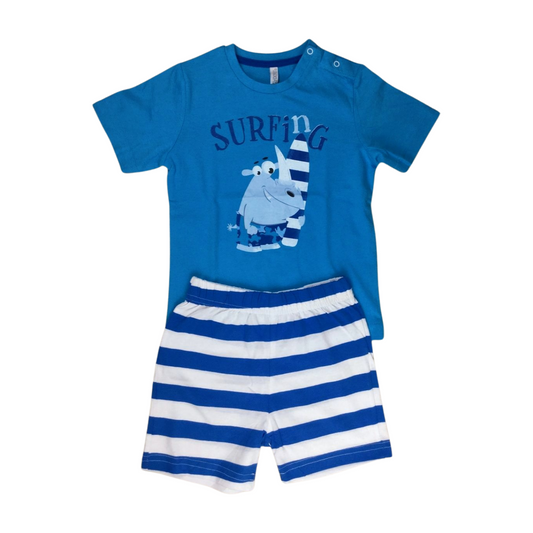 Lovely Sky blue cotton set for toddlers طقم جميل من القطن باللون الأزرق السماوي للأطفال الصغار