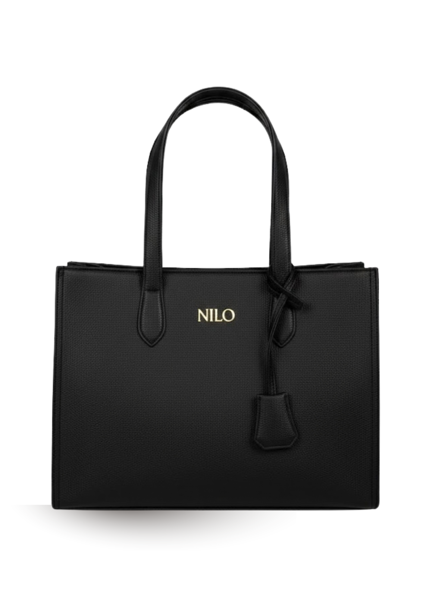 NILO Large Black Leather Shoulder Bag