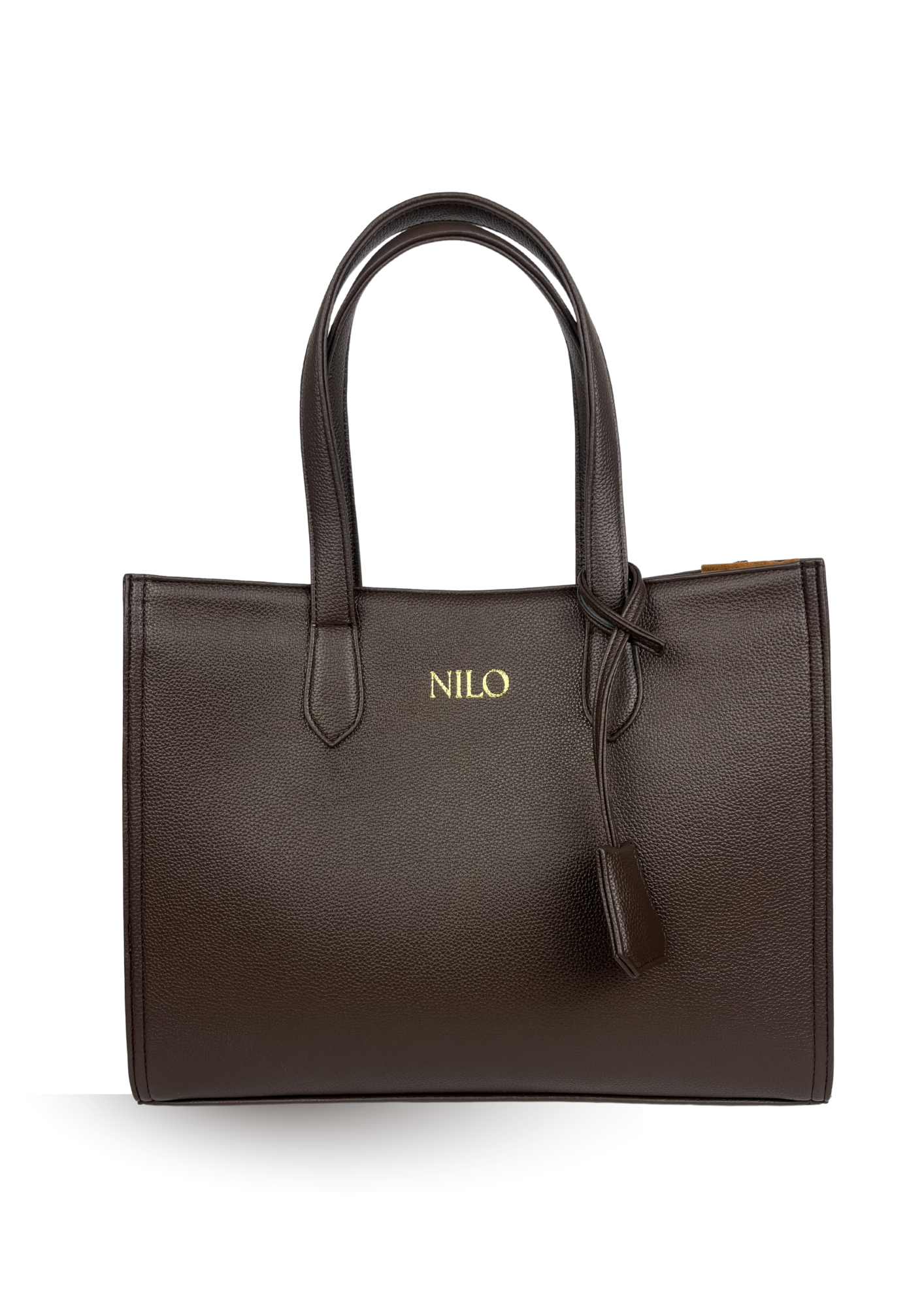 NILO Large Brown Leather Shoulder Bag