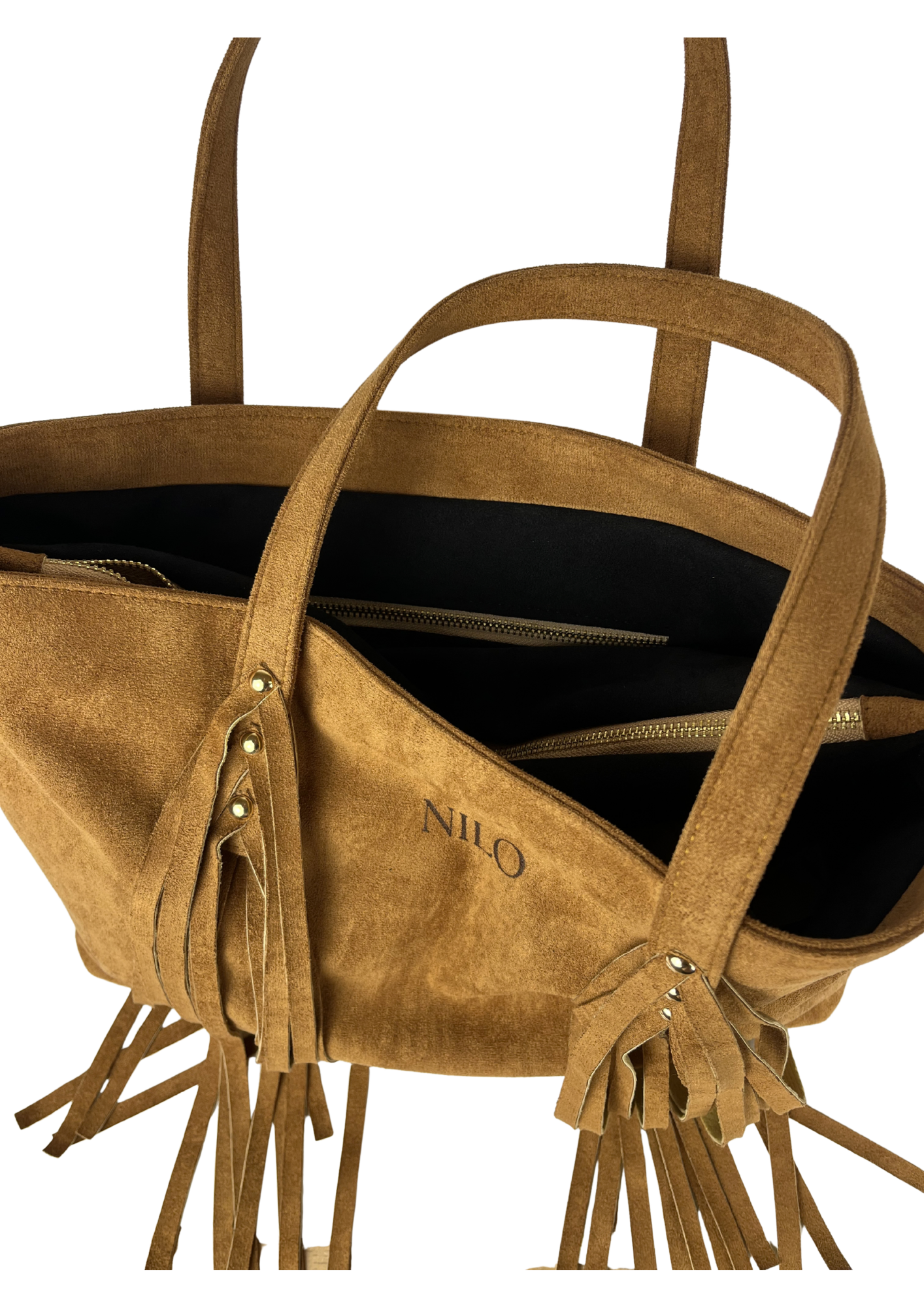 Camel Suede fringe bag