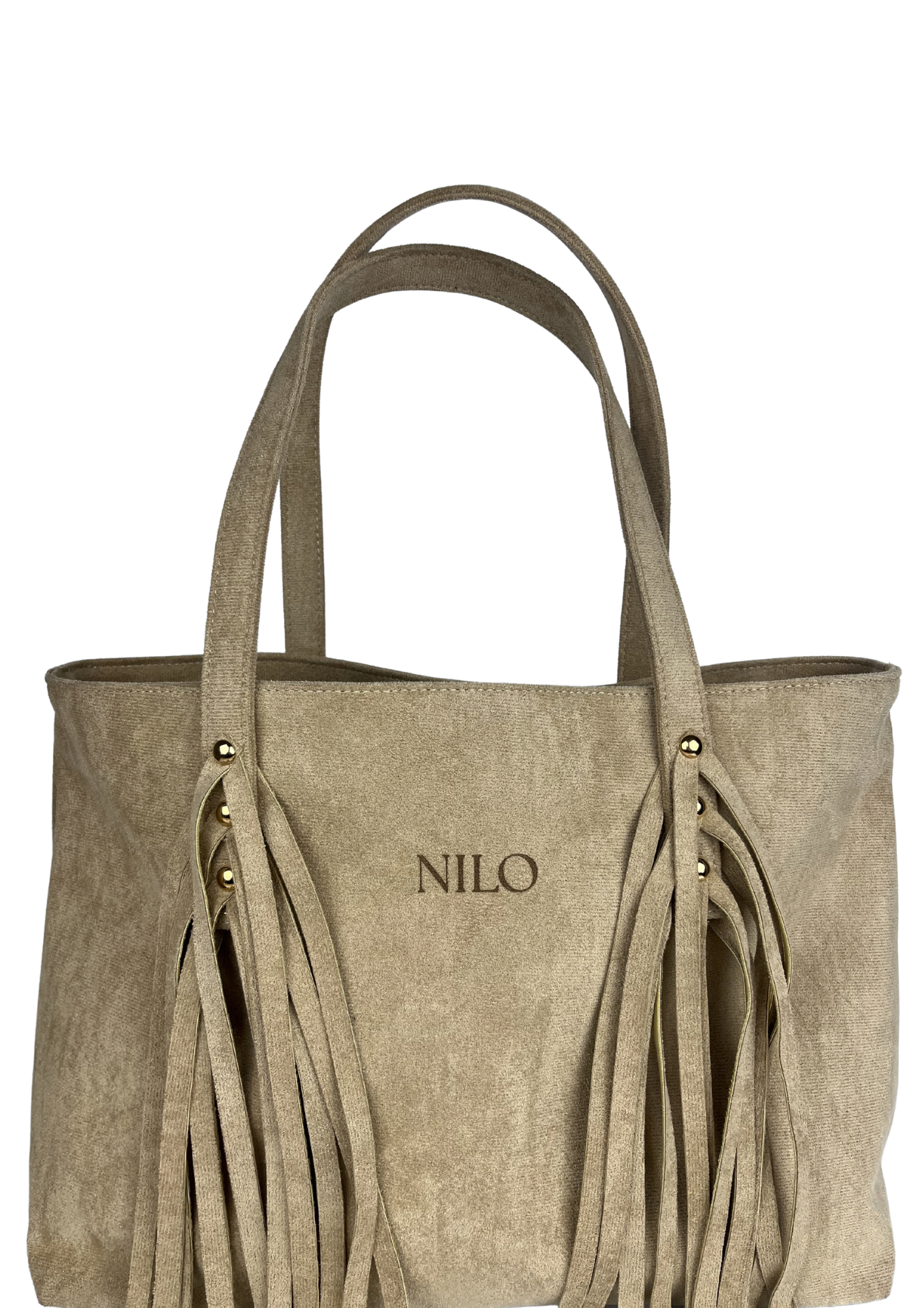 Beige Suede fringe bag