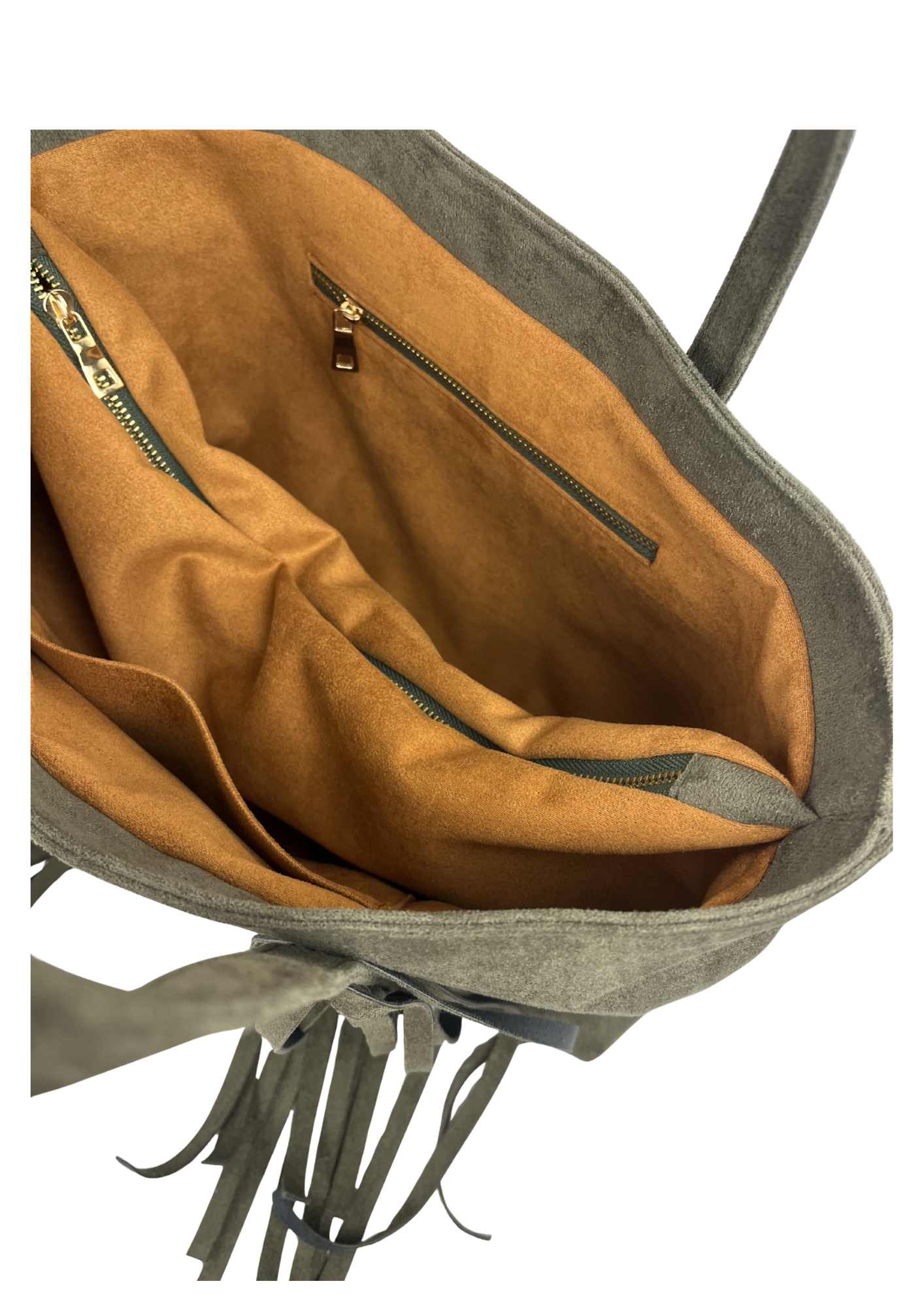Olive Suede fringe bag