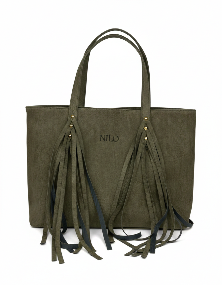 Olive Suede fringe bag
