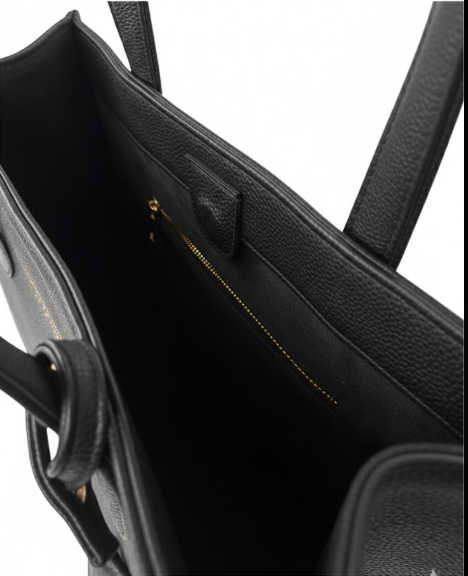 NILO Large Black Leather Shoulder Bag