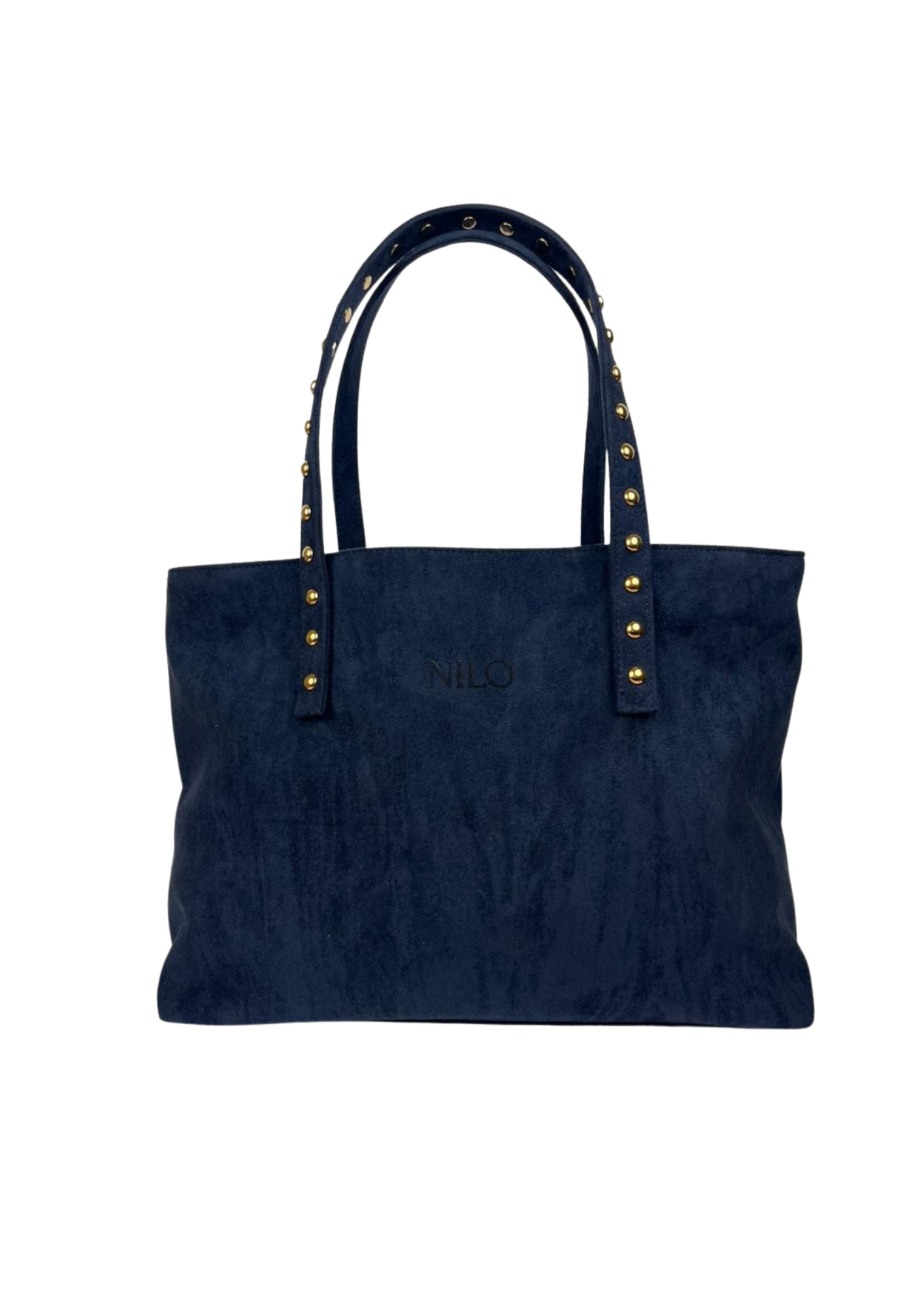 Navy Suede studs bag