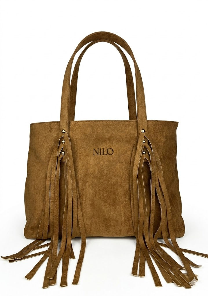 Camel Suede fringe bag