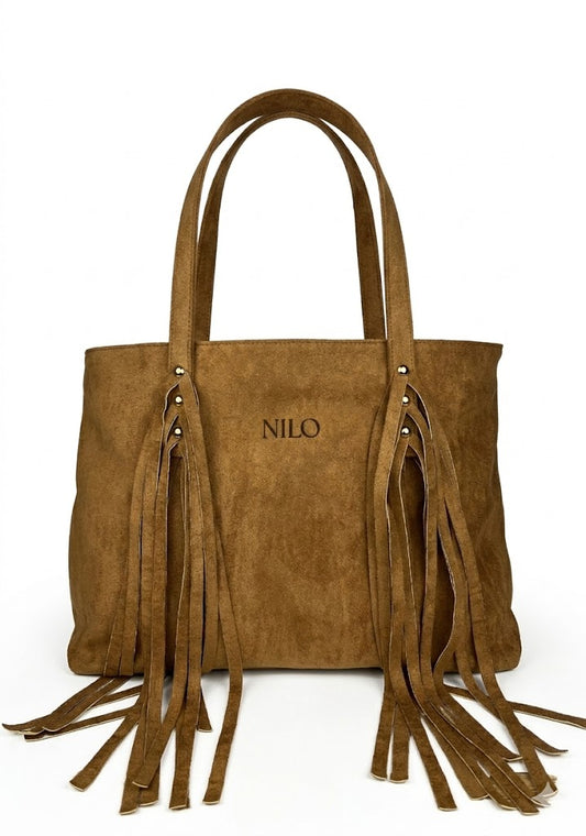 Camel Suede fringe bag